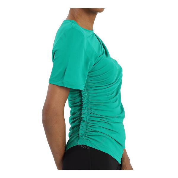  Atlein Green Short-sleeve Gatherside Viscose T-shirt T21191 TJ71-C0395