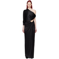 Atlein Black Knotted Maxi Dress 241302F055040