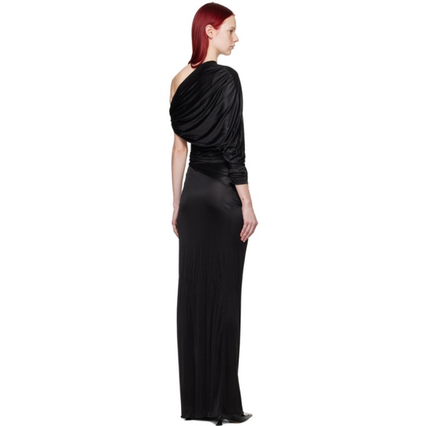  Atlein Black Knotted Maxi Dress 241302F055040
