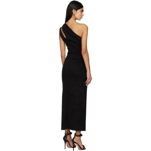  Atlein Black Single-Shoulder Maxi Dress 241302F055050
