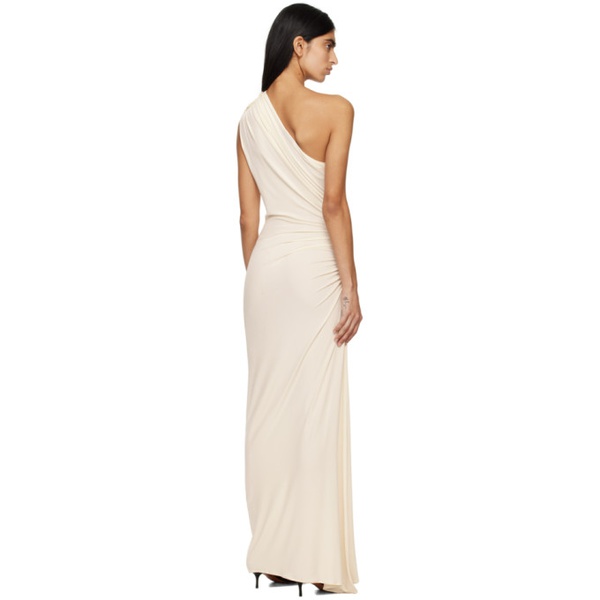  Atlein 오프화이트 Off-White Single-Shoulder Maxi Dress 241302F055010