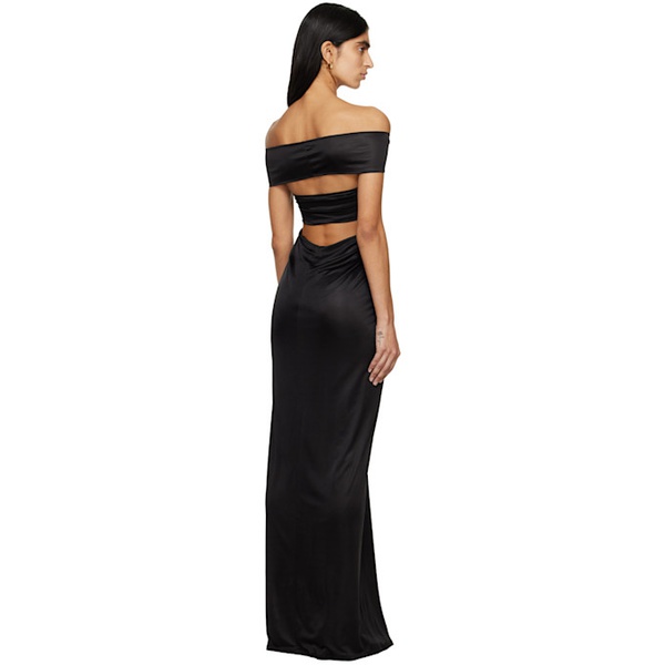  Atlein Black Ruched Maxi Dress 241302F055019