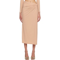 Atlein Beige Knotted Maxi Skirt 231302F092001