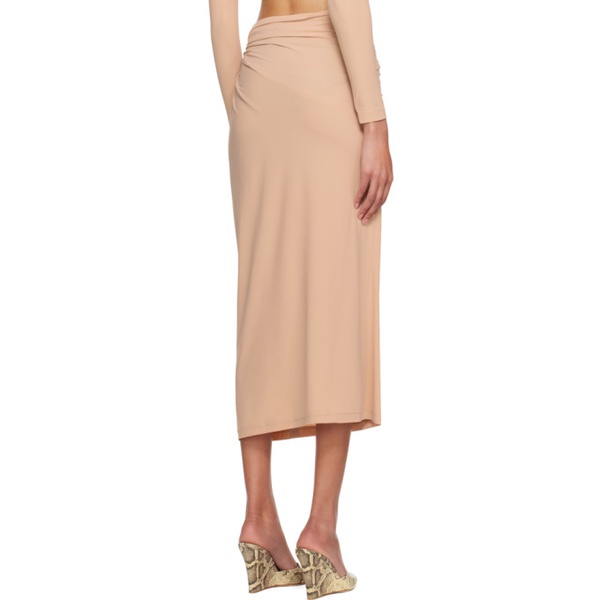  Atlein Beige Knotted Maxi Skirt 231302F092001