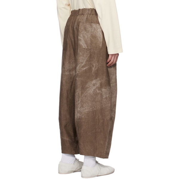  Aviva Jifei Xue Brown Cocoon Shape Trousers 241201M191004