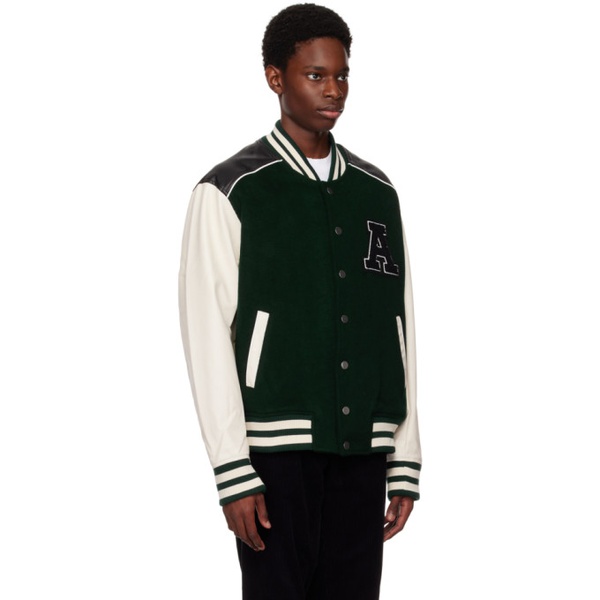  악셀 아리가토 Axel Arigato Green Ivy Varsity Bomber Jacket 222307M175004