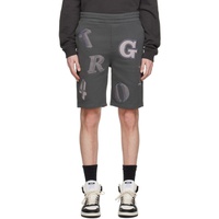 악셀 아리가토 Axel Arigato Gray Typo Shorts 231307M193004