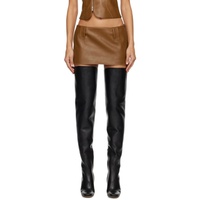 Aya Muse Tan Egas Faux-Leather Miniskirt 241188F090004