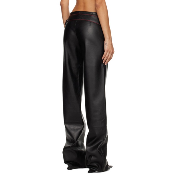  Aya Muse Black Etica Faux-Leather Trousers 241188F087022