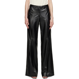 Aya Muse Black Vortico Faux-Leather Trousers 231188F084001
