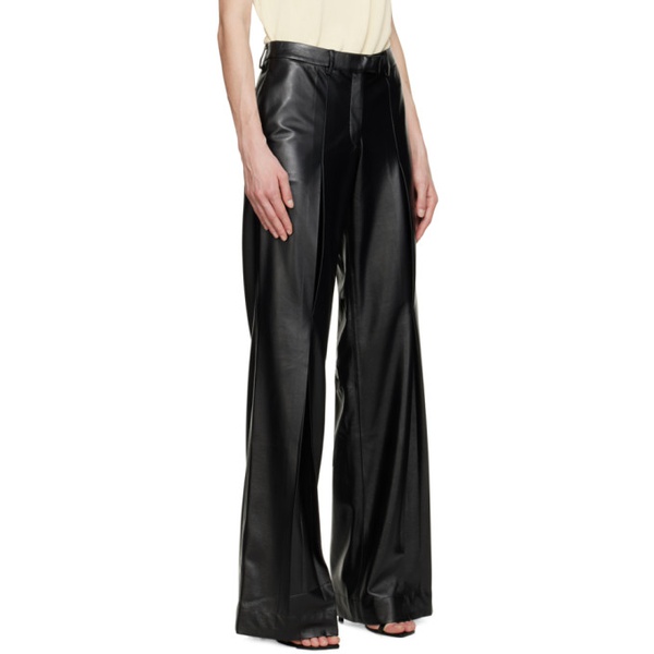  Aya Muse Black Vortico Faux-Leather Trousers 231188F084001