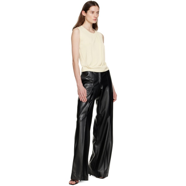  Aya Muse Black Vortico Faux-Leather Trousers 231188F084001
