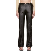 Aya Muse Black Lavalle Faux-Leather Pants 222188F084000