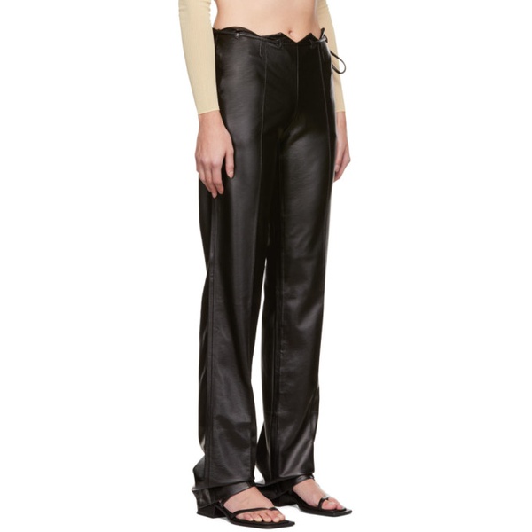  Aya Muse Black Lavalle Faux-Leather Pants 222188F084000