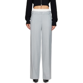 Aya Muse Blue Pinched Seam Trousers 232188F087020