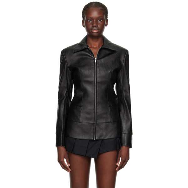  Aya Muse Black Sabu Faux-Leather Jacket 232188F063016