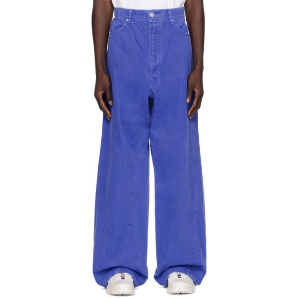  B1ARCHIVE Blue Wide Leg 5 Pocket Jeans 241198M186002