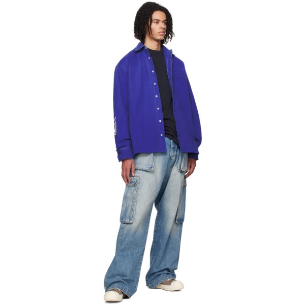  B1ARCHIVE Blue Oversized Long Sleeve Shirt 241198M192008
