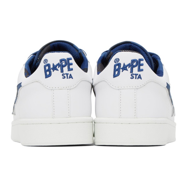  베이프 BAPE White & Navy Skull Sta Sneakers 232546M237011