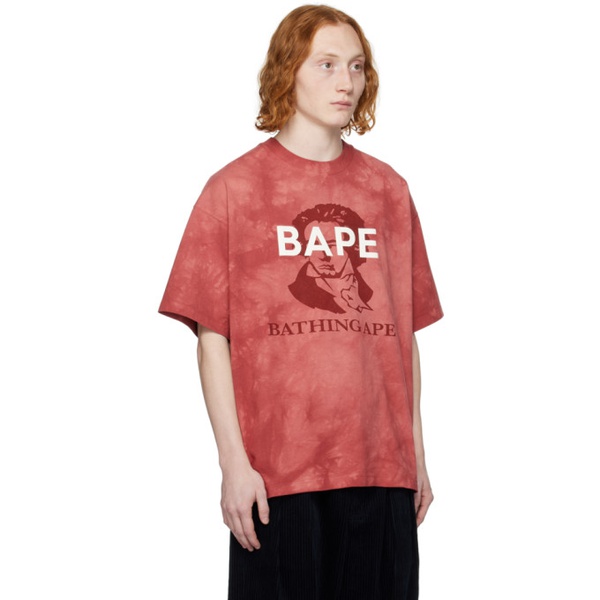  베이프 BAPE Red Tie-Dye T-Shirt 232546M213192