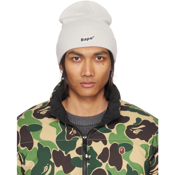  베이프 BAPE Gray Patch Beanie 232546M138001