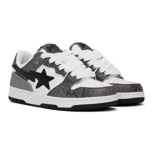  베이프 BAPE Black & Gray Sk8 STA #1 Sneakers 232546F128014