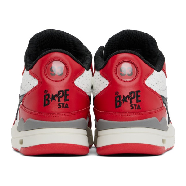  베이프 BAPE Red & White Clutch Sta #1 Sneakers 232546F127000