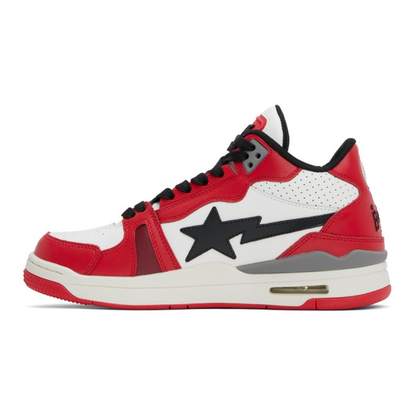  베이프 BAPE Red & White Clutch Sta #1 Sneakers 232546F127000