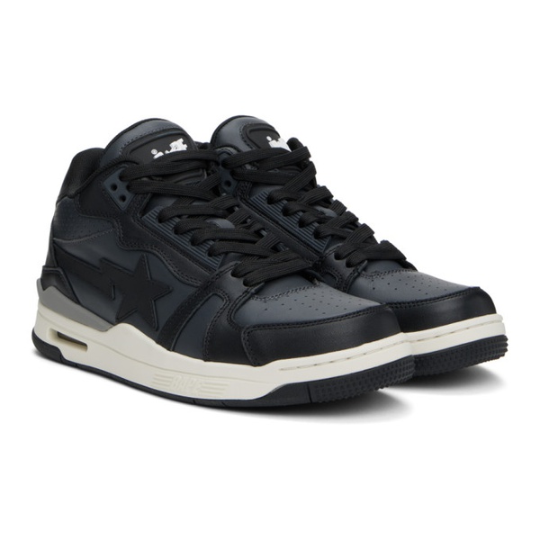  베이프 BAPE Black & Gray Clutch Sta #1 Sneakers 232546F127001