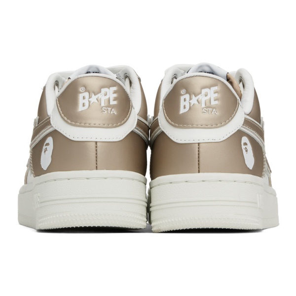  베이프 BAPE White & Gold STA #4 Sneakers 232546F128018