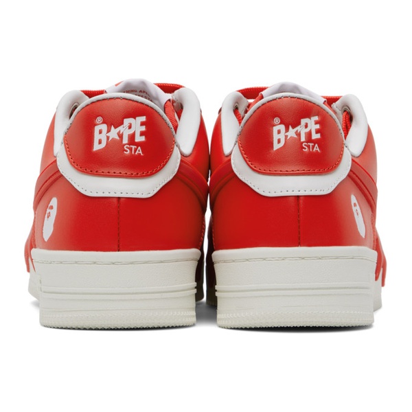  베이프 BAPE Red & White STA OS Sneakers 241546M237030