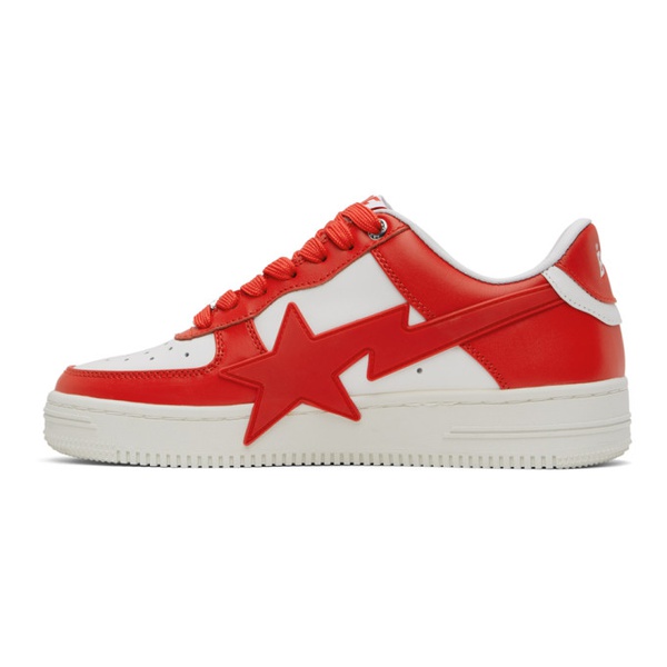  베이프 BAPE Red & White STA OS Sneakers 241546M237030