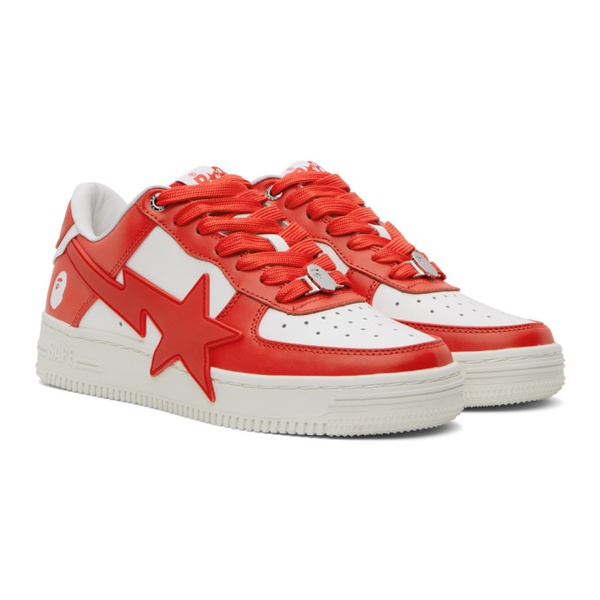  베이프 BAPE Red & White STA OS Sneakers 241546M237030