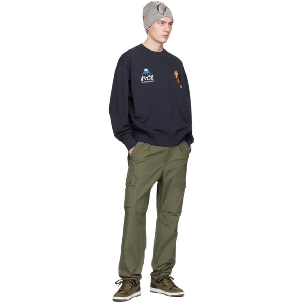  베이프 BAPE Navy Souvenir Sweatshirt 241546M204009