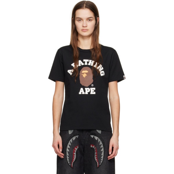  베이프 BAPE Black College T-Shirt 241546F110042