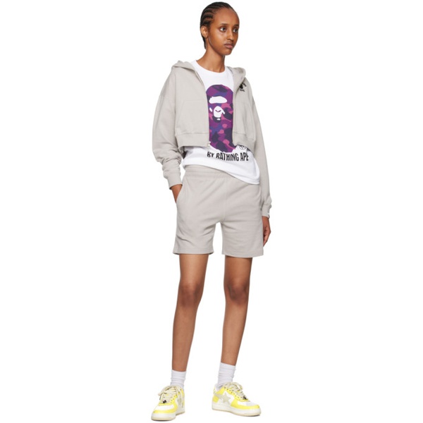  베이프 BAPE Gray Ape Head One Point Shorts 231546F088002