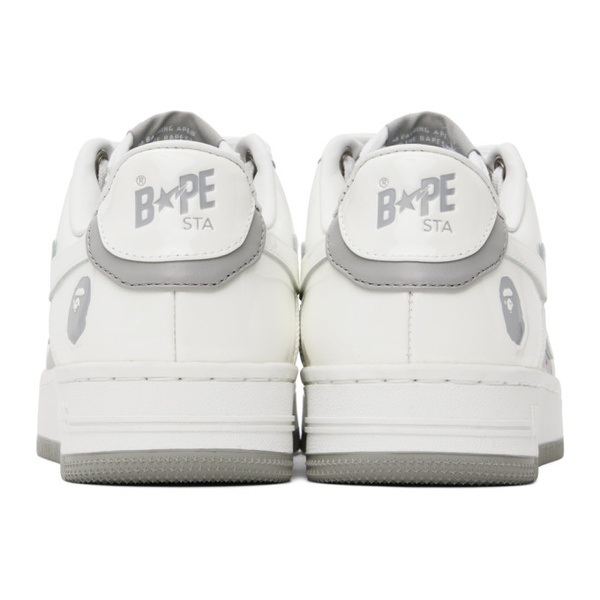  베이프 BAPE White & Gray STA #6 Sneakers 241546F128037