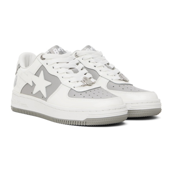  베이프 BAPE White & Gray STA #6 Sneakers 241546F128037