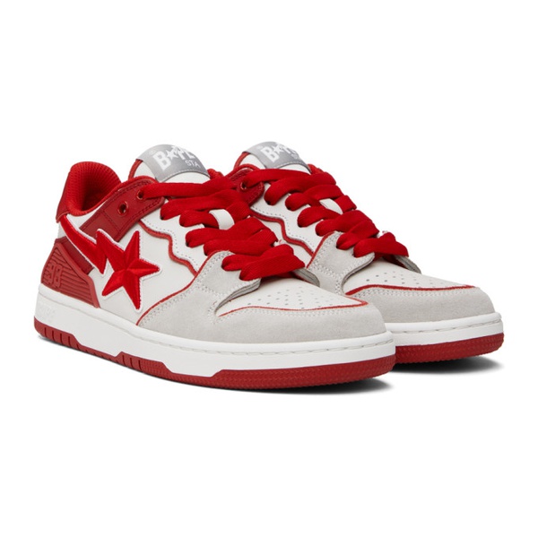 베이프 BAPE Gray & Red STA #5 Sneakers 241546M237017