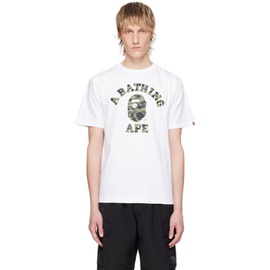 베이프 BAPE White 1st Camo College T-Shirt 241546M213203