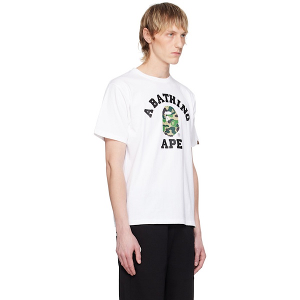  베이프 BAPE White ABC Camo College T-Shirt 241546M213216