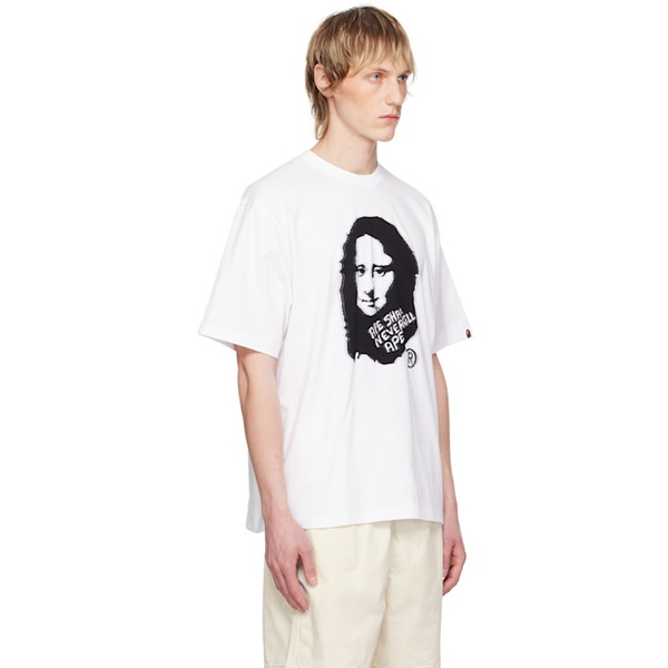  베이프 BAPE White Art Print T-Shirt 241546M213019
