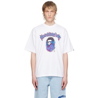 베이프 BAPE White Mad Flame Ape Head T-Shirt 241546M213093