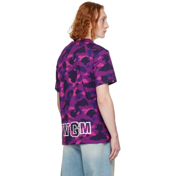  베이프 BAPE Purple Color Camo Shark T-Shirt 232546M213186