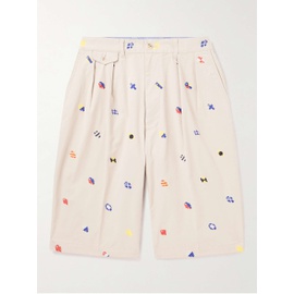 빔즈 플러스 BEAMS PLUS Embroidered Straight-Leg Cotton-Blend Canvas Bermuda Shorts 1647597307007550