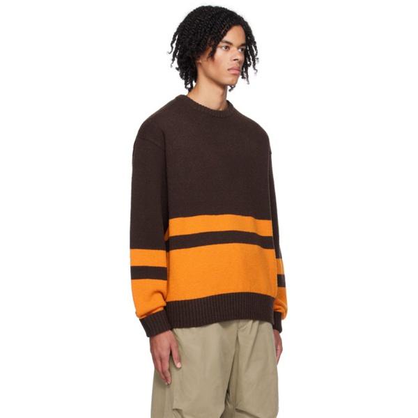  빔즈 플러스 BEAMS PLUS Brown Horizontal Stripe Sweater 232398M201002