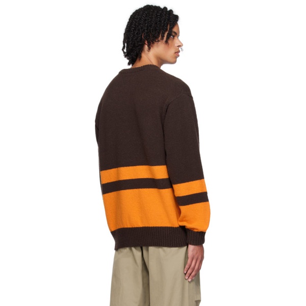  빔즈 플러스 BEAMS PLUS Brown Horizontal Stripe Sweater 232398M201002