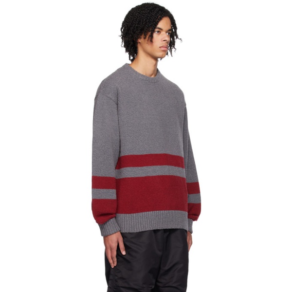  빔즈 플러스 BEAMS PLUS Gray Horizontal Stripe Sweater 232398M201003