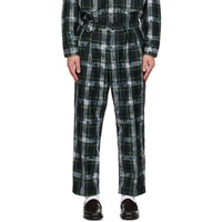 빔즈 플러스 BEAMS PLUS Navy & Green Check Trousers 232398M191014