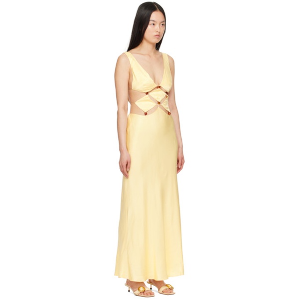  BEC + BRIDGE Yellow Agathe Diamond Maxi Dress 241880F052010